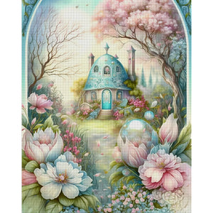 Huancan - Flower Castle - 50*60CM 16CT 2 Stamped Cross Stitch