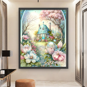 Huancan - Flower Castle - 50*60CM 16CT 2 Stamped Cross Stitch