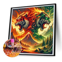 Load image into Gallery viewer, Tiger Of Fire And Forest 30*30CM(Canvas) Full Round Drill Diamond Painting
