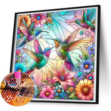 Load image into Gallery viewer, Flower Hummingbird 30*30CM(Canvas) Full Round Drill Diamond Painting
