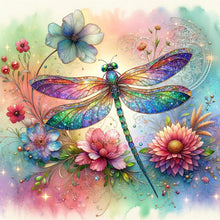 Load image into Gallery viewer, Flower Dragonfly 30*30CM(Canvas) Full Round Drill Diamond Painting
