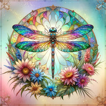 Load image into Gallery viewer, Flower Dragonfly 30*30CM(Canvas) Full Round Drill Diamond Painting
