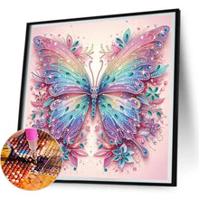 Load image into Gallery viewer, Pink Curtain Butterfly 30*30CM(Canvas) Partial Special Shaped Drill Diamond Painting
