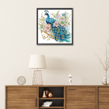 Load image into Gallery viewer, Flower Peacock 30*30CM(Canvas) Partial Special Shaped Drill Diamond Painting
