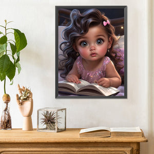 Girl Reading 30*40CM(Canvas) Full Round Drill Diamond Painting