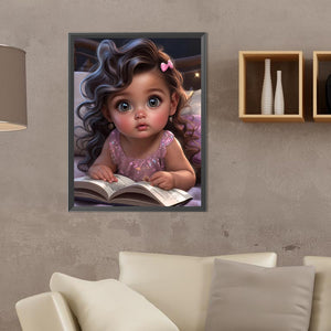 Girl Reading 30*40CM(Canvas) Full Round Drill Diamond Painting