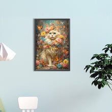 Load image into Gallery viewer, Flowers And Cat 40*60CM(Canvas) Full Round Drill Diamond Painting
