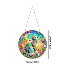 Load image into Gallery viewer, Sun Catcher 5D DIY Diamond Painting Dots Pendant for Office Decor (Flower Cat)
