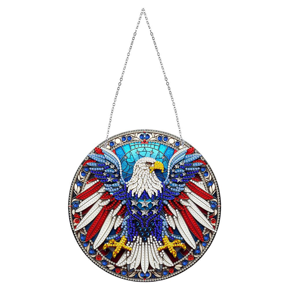 Sun Catcher Diamond Painting Dot Pendant for Office Decor (American Eagle)