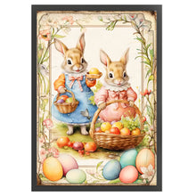 Load image into Gallery viewer, Huancan - Vintage Poster - Easter Egg Bunny - 40*60CM 11CT 3 Stamped Cross Stitch
