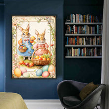 Load image into Gallery viewer, Huancan - Vintage Poster - Easter Egg Bunny - 40*60CM 11CT 3 Stamped Cross Stitch
