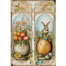 Load image into Gallery viewer, Yishu - Vintage Poster - Easter Egg And Flower Bunny - 40*60CM 11CT 3 Stamped Cross Stitch
