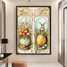 Load image into Gallery viewer, Yishu - Vintage Poster - Easter Egg And Flower Bunny - 40*60CM 11CT 3 Stamped Cross Stitch
