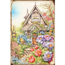 Load image into Gallery viewer, Yishu - Vintage Poster - Garden Cottage - 40*60CM 11CT 3 Stamped Cross Stitch
