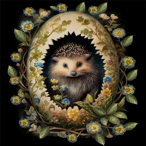 Huancan - Easter Hedgehog - 45*45CM 11CT 3 Stamped Cross Stitch