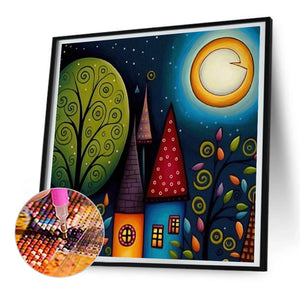 Colorful House 30*30CM(Canvas) Full Round Drill Diamond Painting