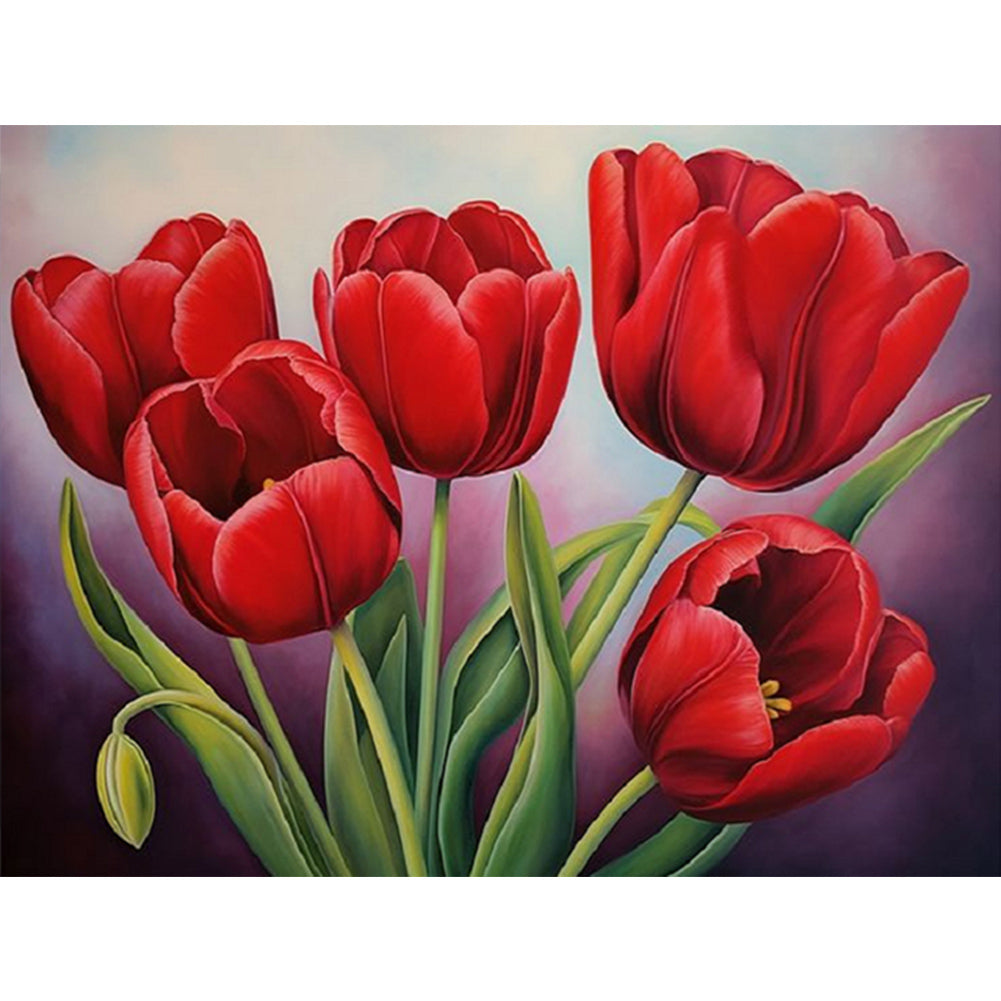 Tulip 40*30CM(Canvas) Full Round Drill Diamond Painting