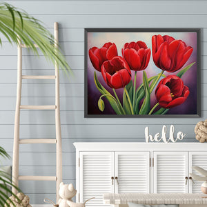 Tulip 40*30CM(Canvas) Full Round Drill Diamond Painting