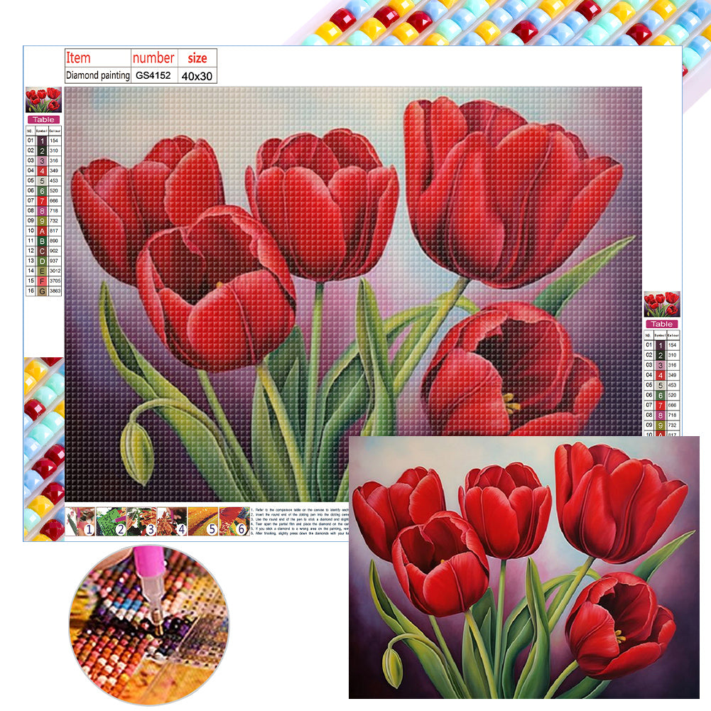 Tulip 40*30CM(Canvas) Full Square Drill Diamond Painting