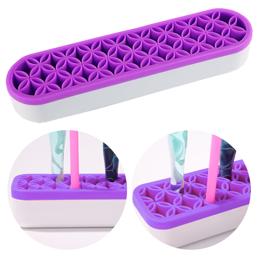 Diamond Painting Pen Holder Cosmetic Storage Box Desktop Brush Holder (Purple)
