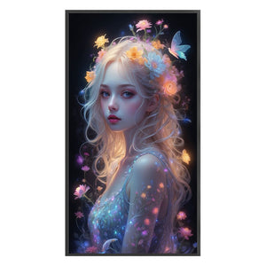 Yishu - Flower Girl - 40*70CM 11CT 3 Stamped Cross Stitch