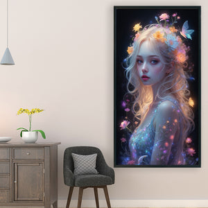 Yishu - Flower Girl - 40*70CM 11CT 3 Stamped Cross Stitch