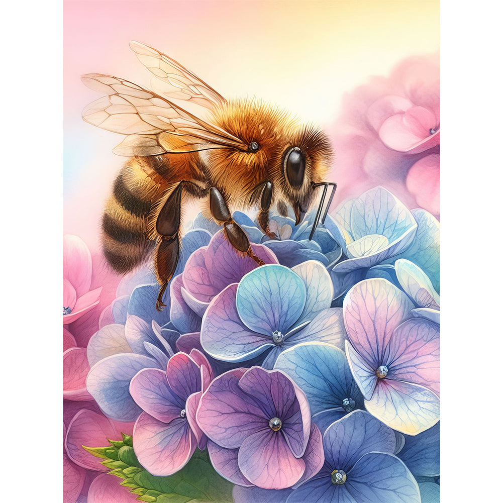 Flower Bee 30*40CM(Canvas) Full Round Drill Diamond Painting