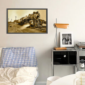 Train Locomotive 50*30CM(Canvas) Full Round Drill Diamond Painting