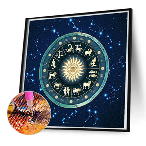 Astrological Chart Of The Twelve Zodiac Signs 50*50CM(Canvas) Full Round Drill Diamond Painting
