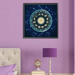 Astrological Chart Of The Twelve Zodiac Signs 50*50CM(Canvas) Full Round Drill Diamond Painting