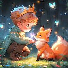 Load image into Gallery viewer, Little Boy And Fox 40*40CM(Picture) Full Round Drill Diamond Painting
