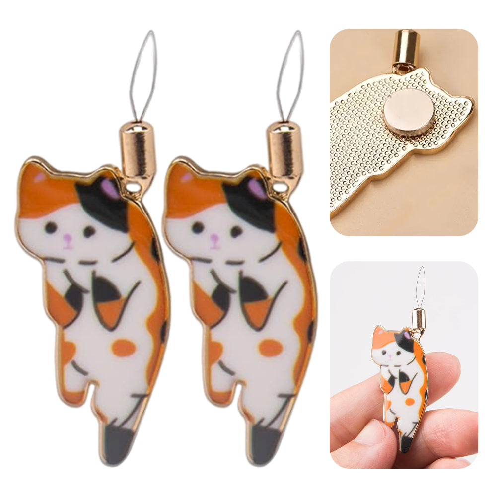 Cat Needle Holder Threader Simple Pin Holder DIY Sewing Pin Organizer (Orange)