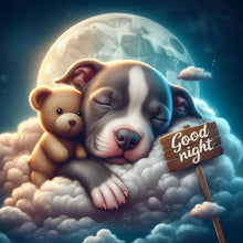 Load image into Gallery viewer, Goodnight Bear And Puppy 30*30CM(Canvas) Full Round Drill Diamond Painting
