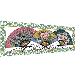 Joy Sunday - Three Fans - 75*31CM 14CT 2 Stamped Cross Stitch