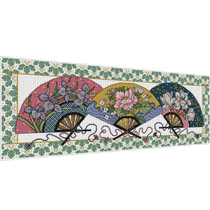 Joy Sunday - Three Fans - 75*31CM 14CT 2 Stamped Cross Stitch
