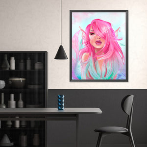 Painted Pink Mermaid 40*50CM(Canvas) Full Square Drill Diamond Painting