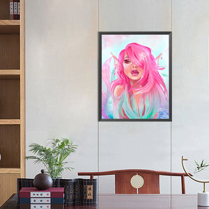 Painted Pink Mermaid 40*50CM(Canvas) Full Square Drill Diamond Painting