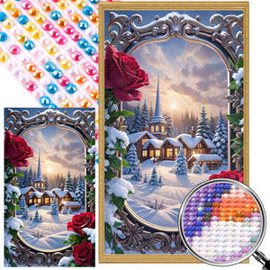 Framed Garden 40*70CM(Picture) Full Round Drill Diamond Painting