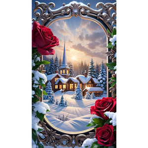 Framed Garden 40*70CM(Picture) Full Round Drill Diamond Painting