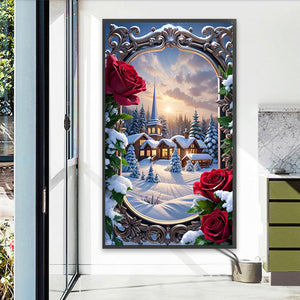 Framed Garden 40*70CM(Picture) Full Round Drill Diamond Painting