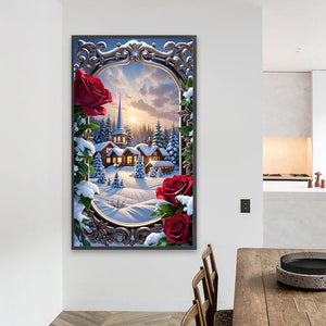 Framed Garden 40*70CM(Picture) Full Round Drill Diamond Painting