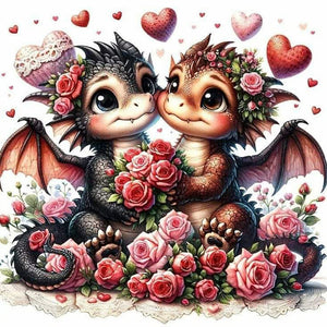 Little Dragon 35*35CM(Canvas) Full Round Drill Diamond Painting