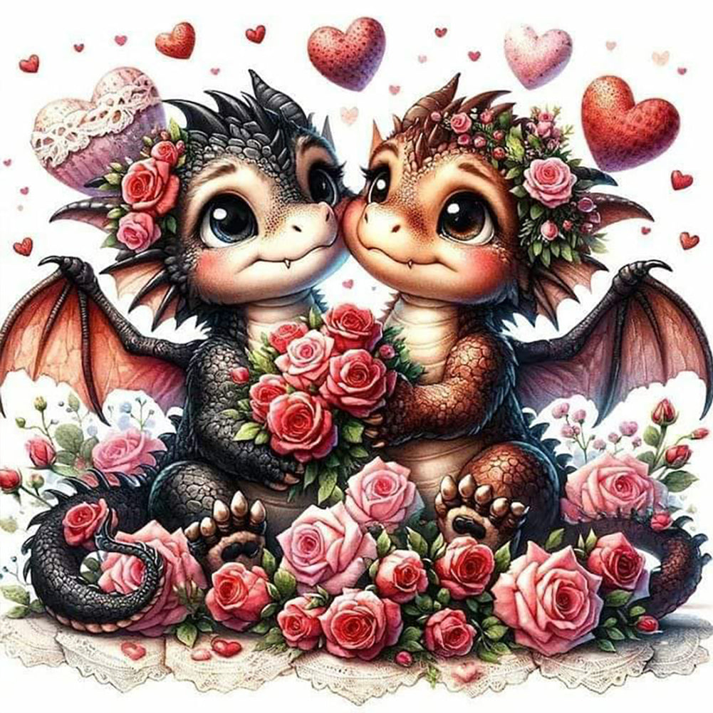 Little Dragon 35*35CM(Canvas) Full Round Drill Diamond Painting