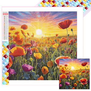 Poppy Field 40*40CM(Picture) Full Square Drill Diamond Painting