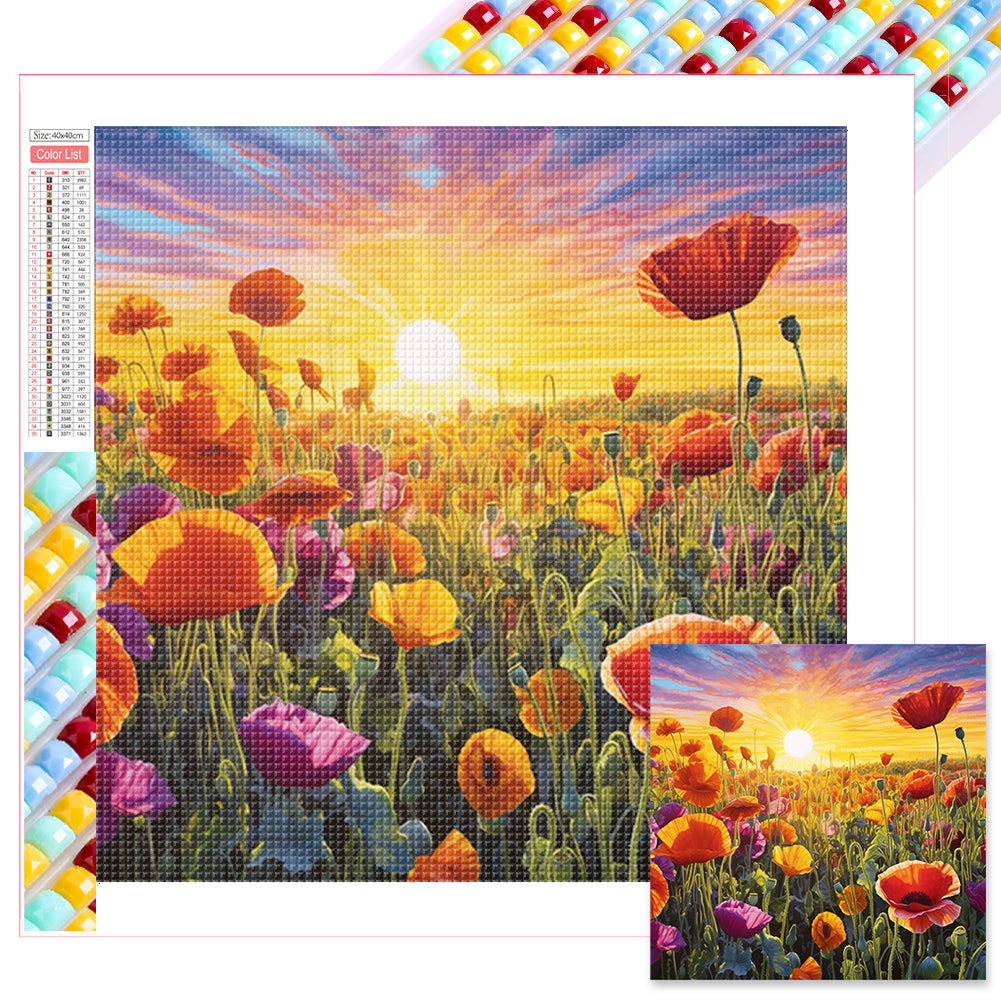 Poppy Field 40*40CM(Picture) Full Square Drill Diamond Painting