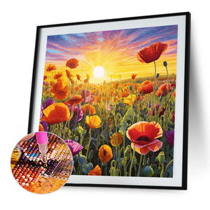 Poppy Field 40*40CM(Picture) Full Square Drill Diamond Painting