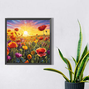 Poppy Field 40*40CM(Picture) Full Square Drill Diamond Painting