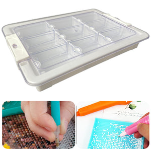 9 Grids Clear Diamond Painting Storage Containers for Beads Art DIY Crafts