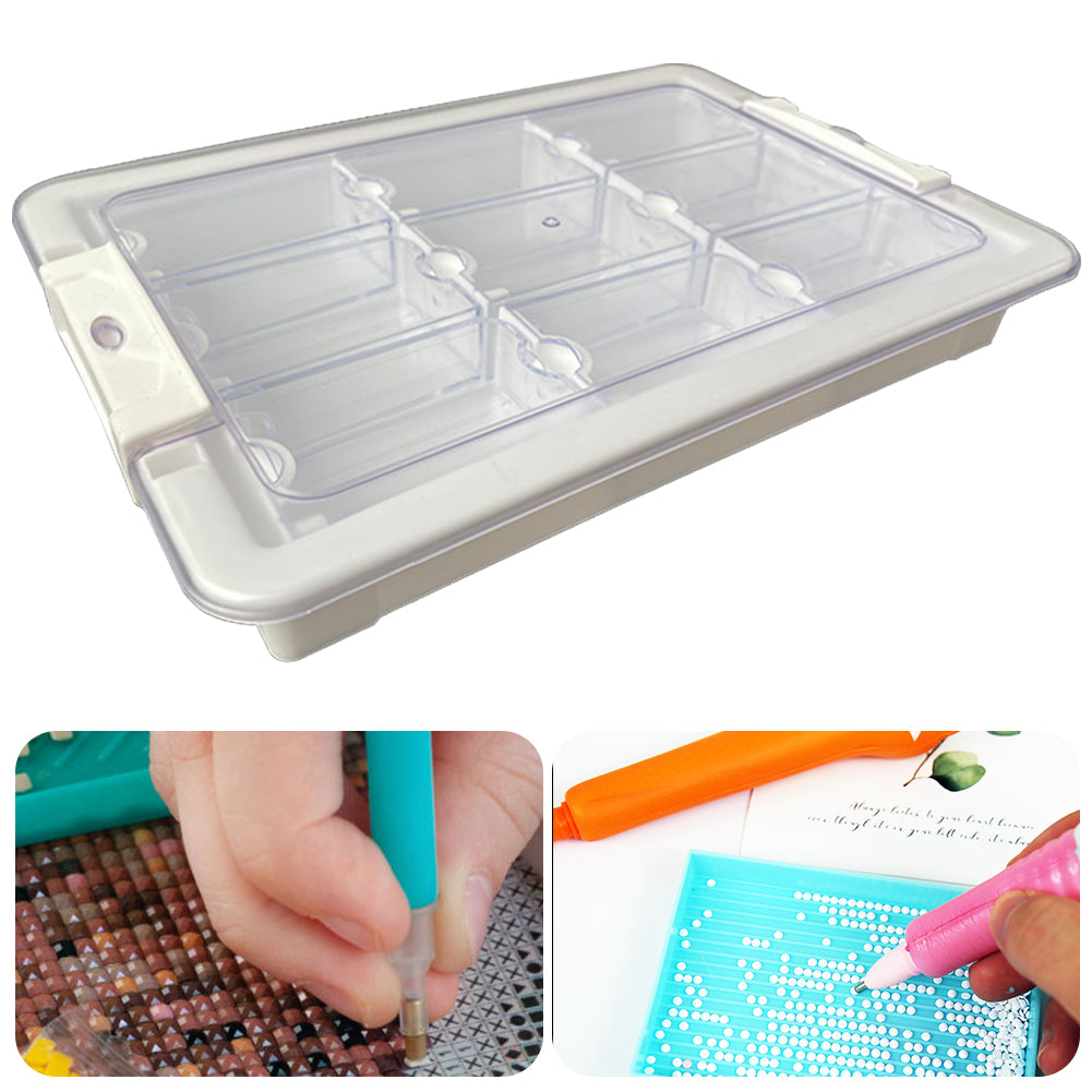9 Grids Clear Diamond Painting Storage Containers for Beads Art DIY Crafts