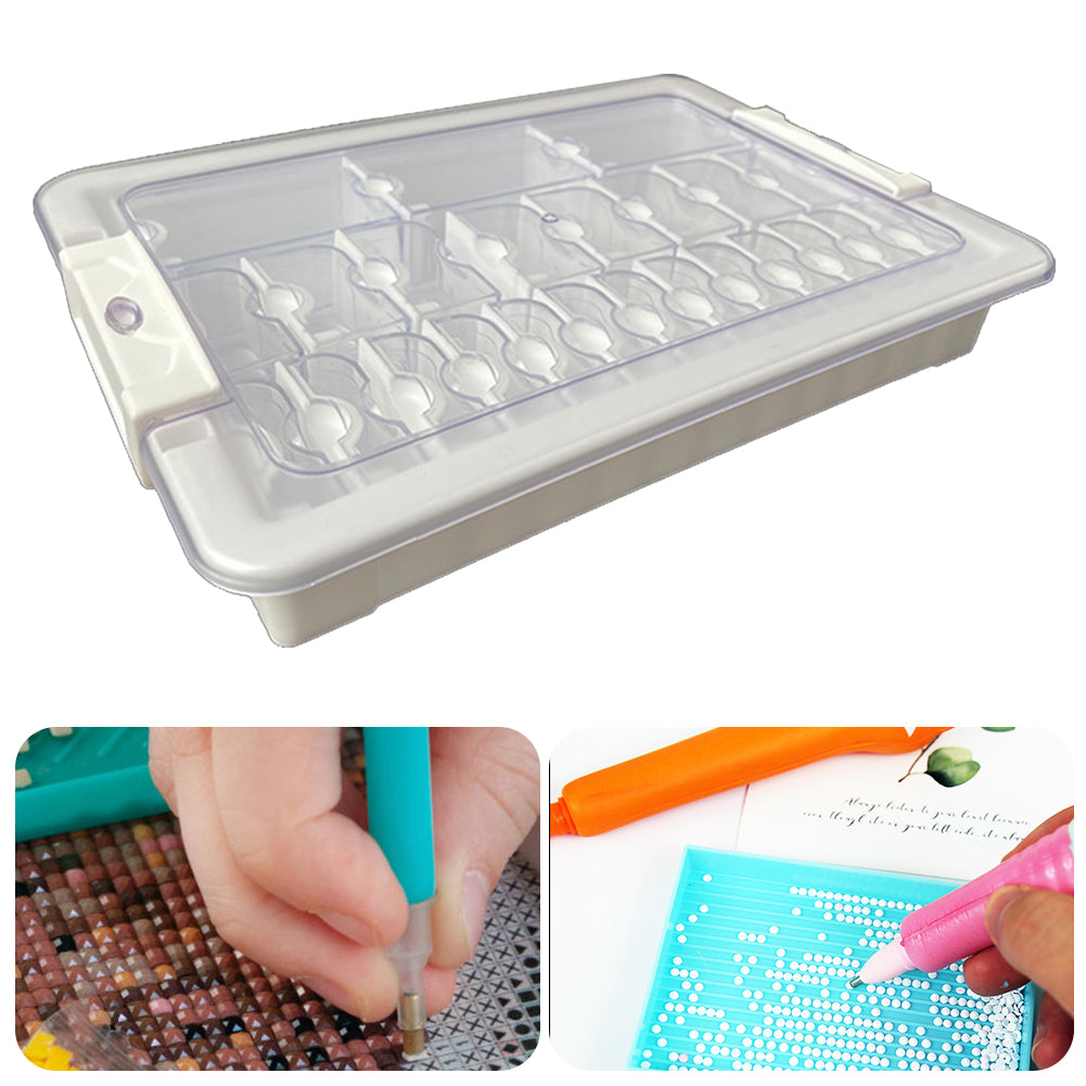 24 Grids Clear Diamond Painting Storage Containers for Beads Art DIY Crafts